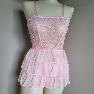 Dreamgirl Sexy Pink Teddy Nighty Lingerie Size S